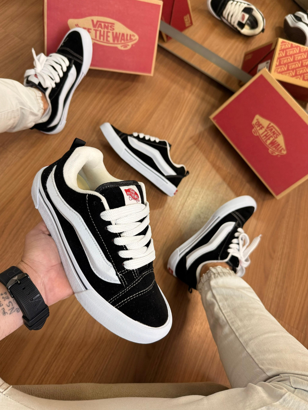 Tênis Vans KNU Preto Branco – Linha Premium