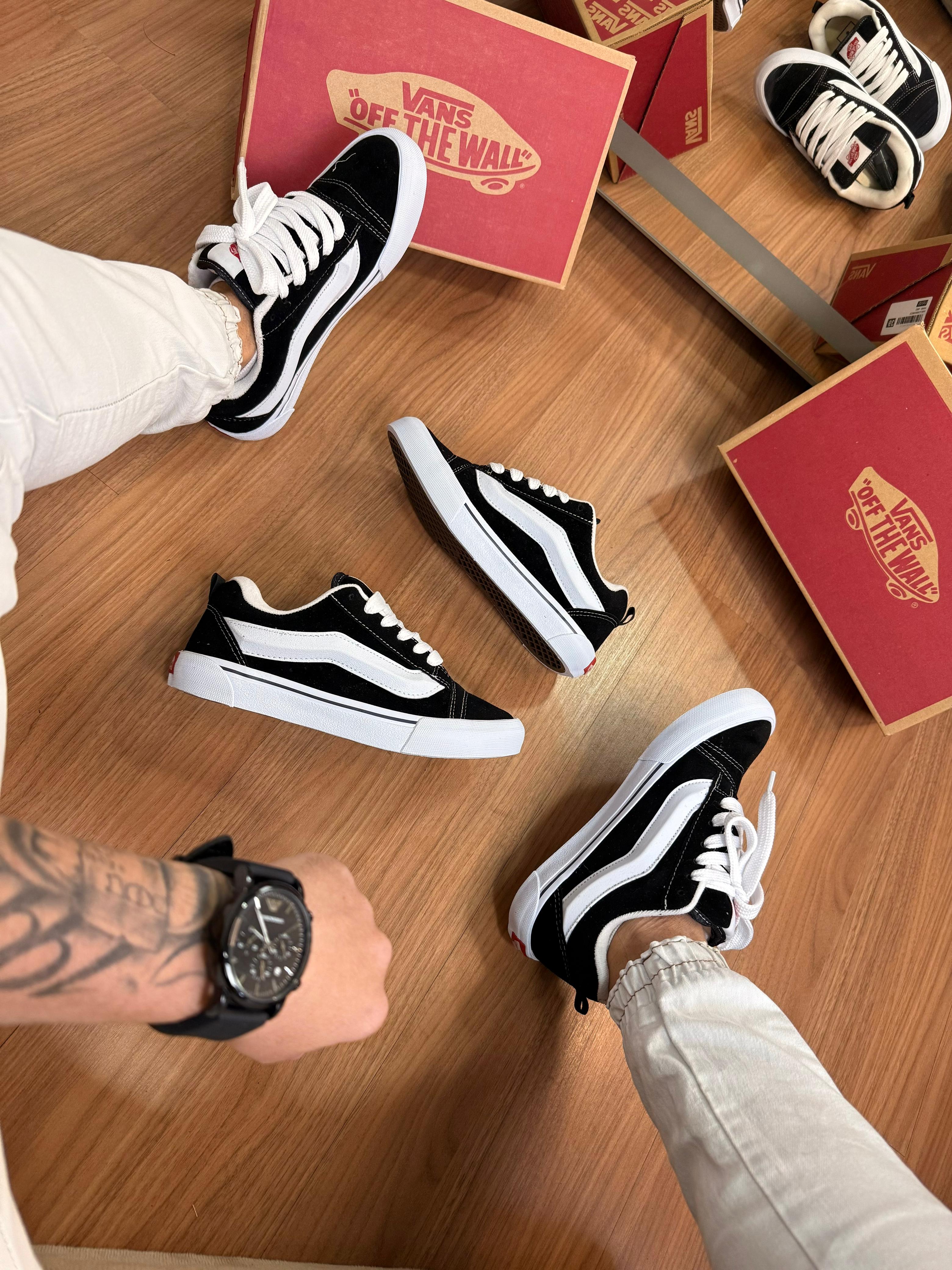 Tênis Vans KNU Preto Branco – Linha Premium