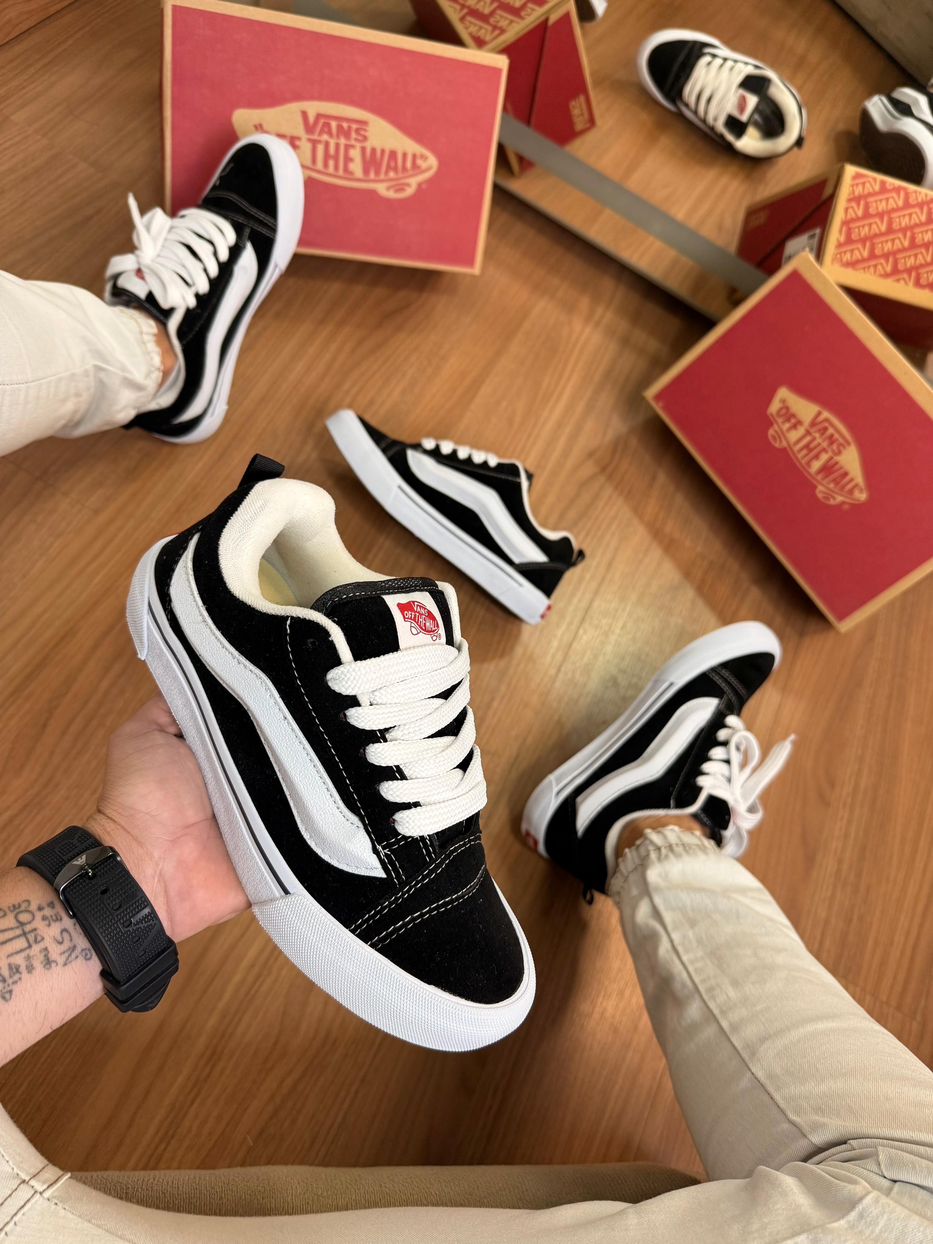 Tênis Vans KNU Preto Branco – Linha Premium
