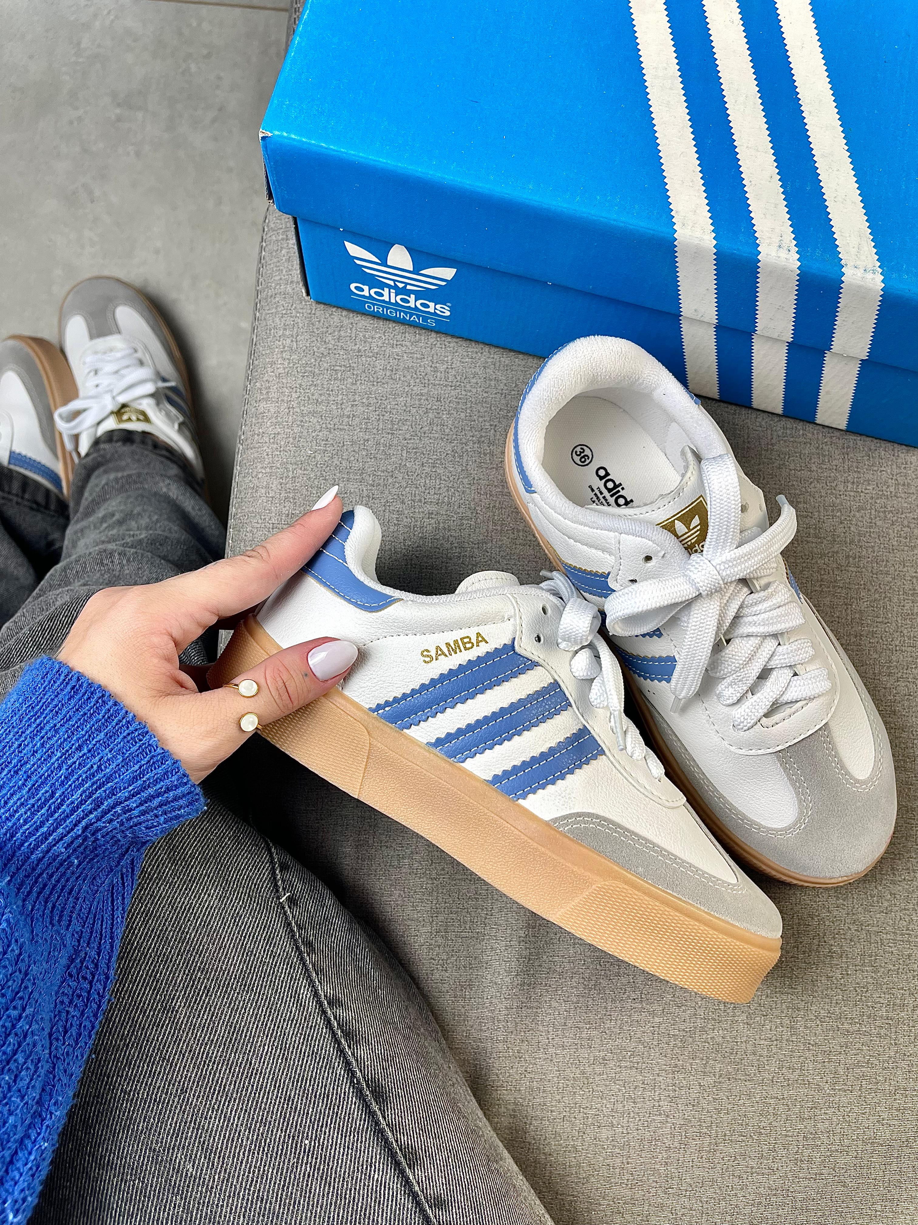 Tênis Adidas Samba Retrô Azul – Estilo Clássico com Toque Premium