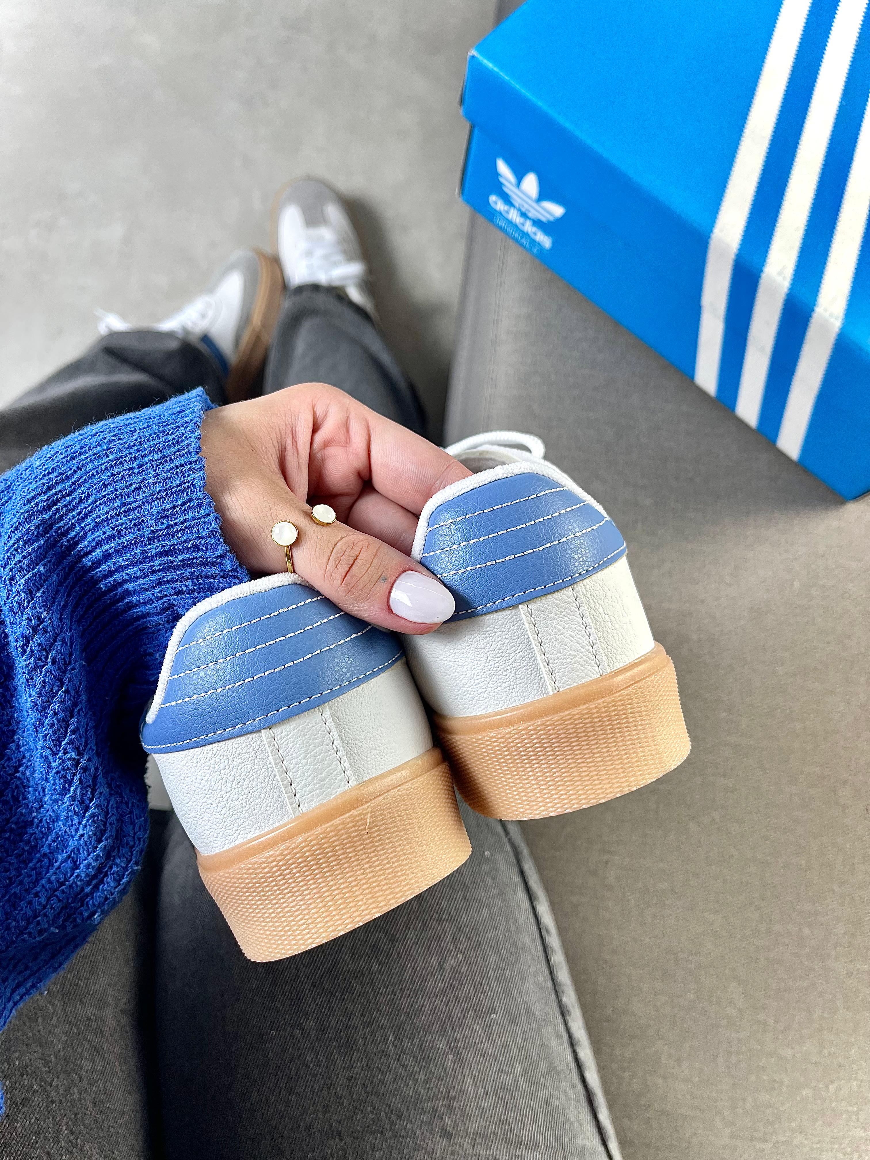 Tênis Adidas Samba Retrô Azul – Estilo Clássico com Toque Premium