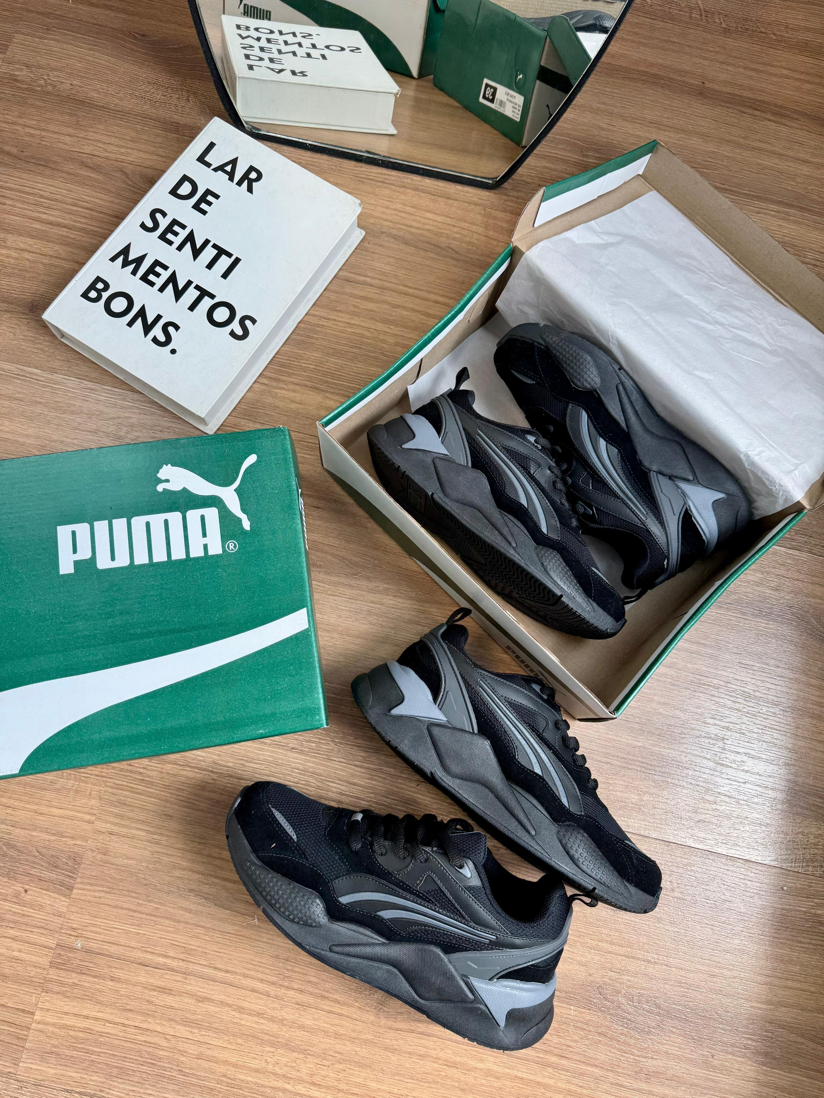 Tênis PUMA RS-X Preto – Estilo Urbano e Conforto Premium