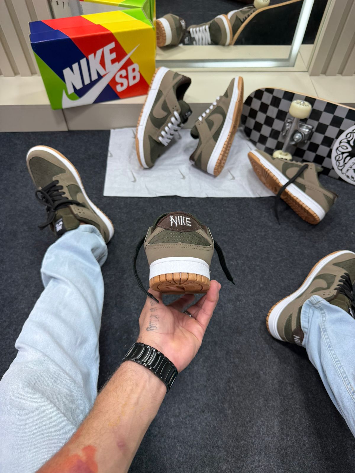 Tênis Nike Skateboarding Dunk Low Pro Verde Militar – Estilo, Autenticidade e Conforto